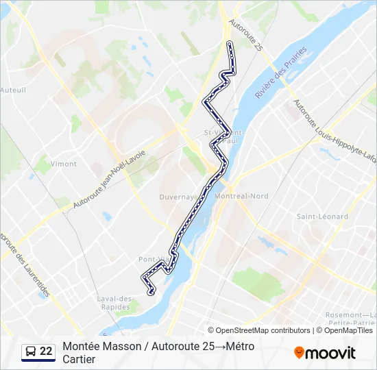 22 Bus Line Map