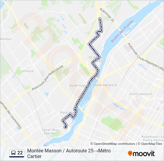 22 Bus Line Map