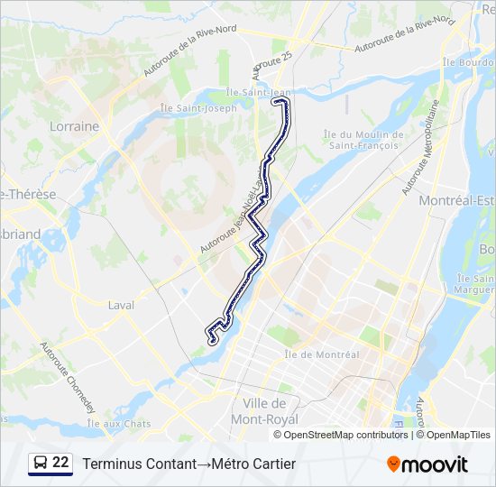 22 Bus Line Map