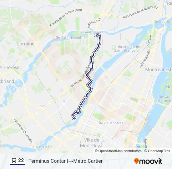 22 Bus Line Map