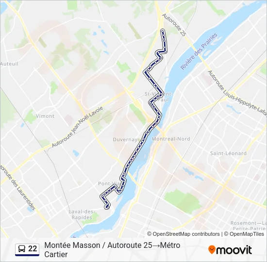 22 Bus Line Map