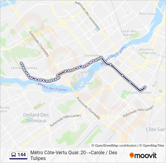 144 Bus Line Map