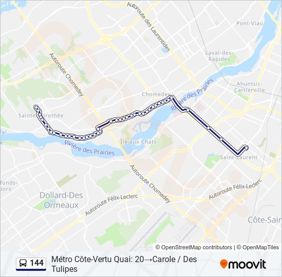 144 bus Line Map