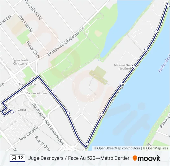 12 Bus Line Map