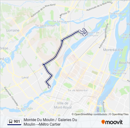 901 bus Line Map