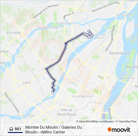 901 Bus Line Map
