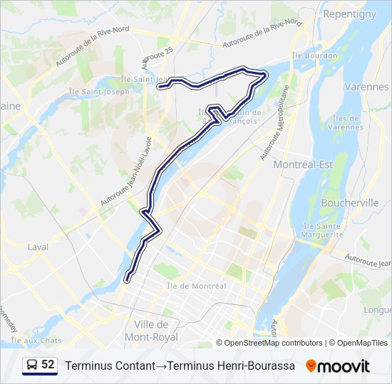 52 Bus Line Map