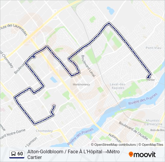 60 Bus Line Map