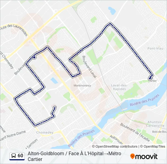 60 Bus Line Map