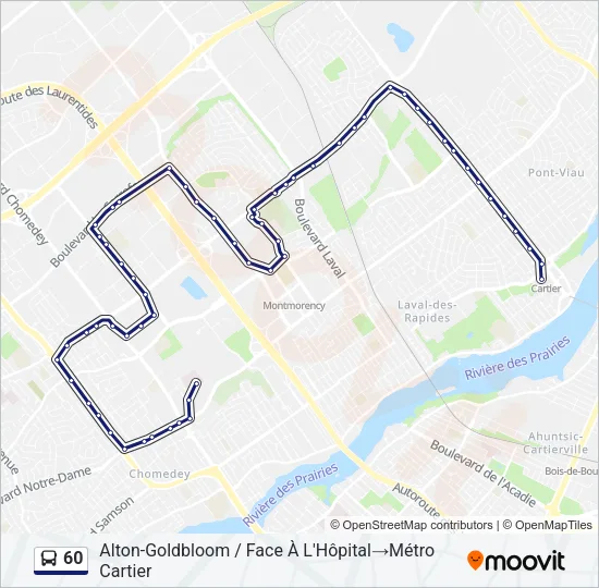 60 Bus Line Map