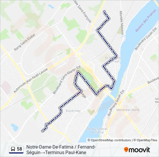 58 Bus Line Map