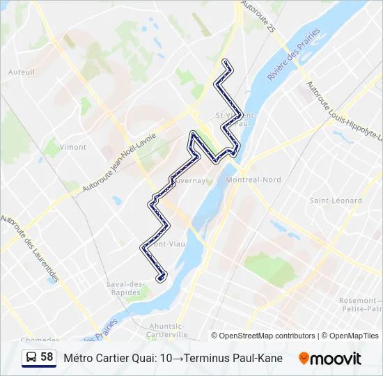 58 Bus Line Map