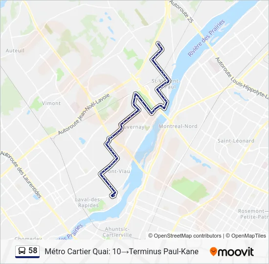 58 Bus Line Map