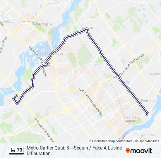 73 bus Line Map