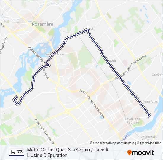 73 Bus Line Map