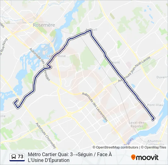 73 Bus Line Map