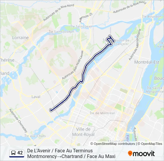 42 Bus Line Map