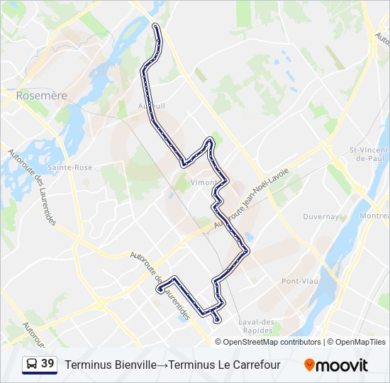 39 Bus Line Map