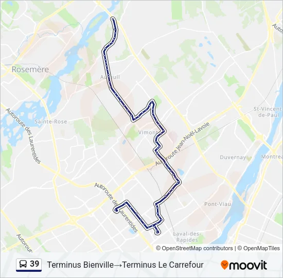 39 Bus Line Map
