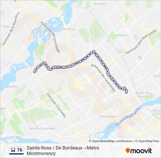 76 Bus Line Map