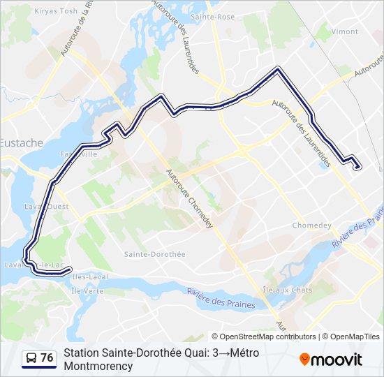 76 Bus Line Map