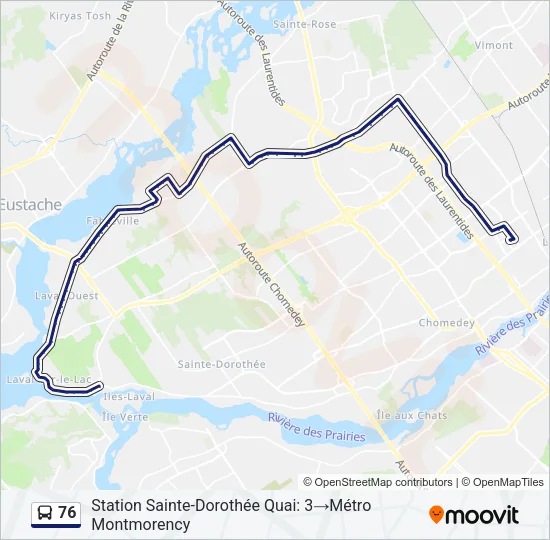 76 Bus Line Map