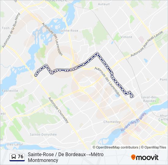 76 Bus Line Map