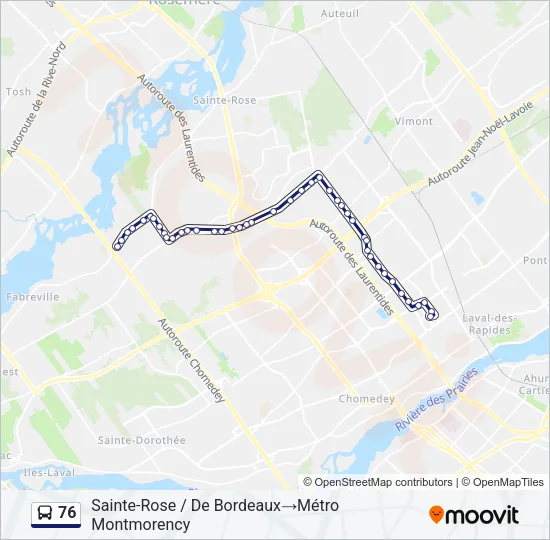 76 Bus Line Map