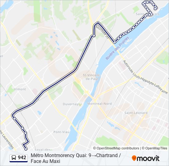 942 Bus Line Map