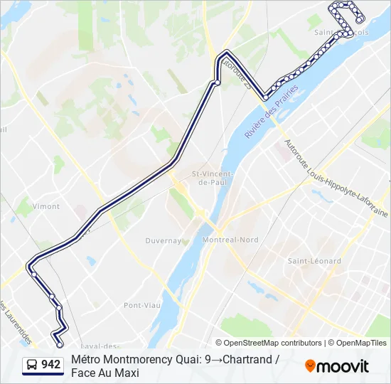 942 Bus Line Map