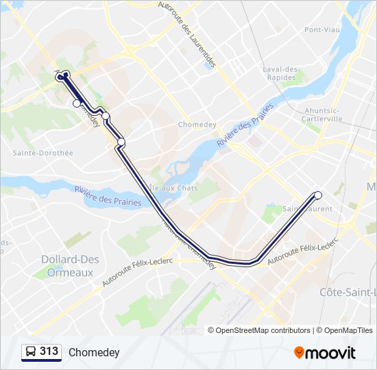 313 bus Line Map