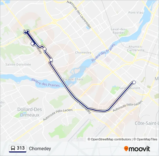 313 Bus Line Map