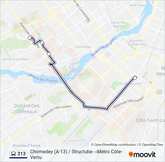 313 Bus Line Map