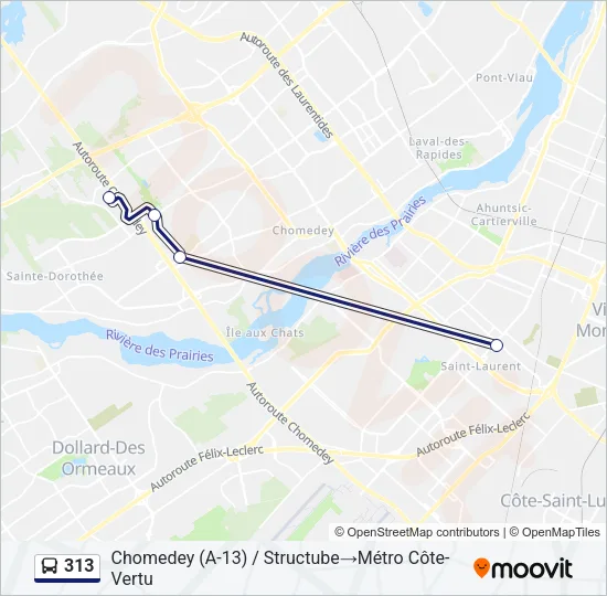 313 Bus Line Map