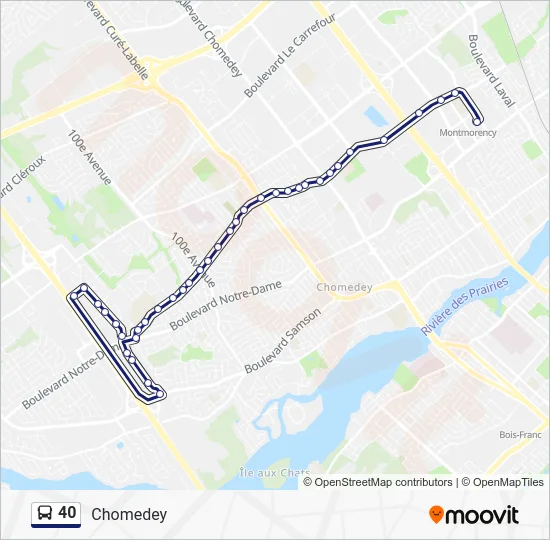 40 Bus Line Map