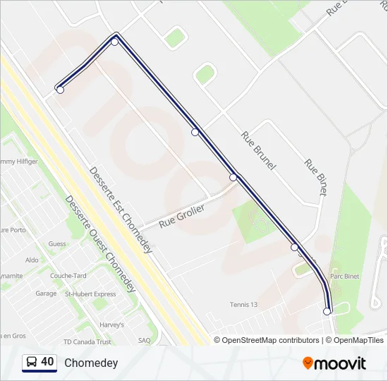 40 Bus Line Map