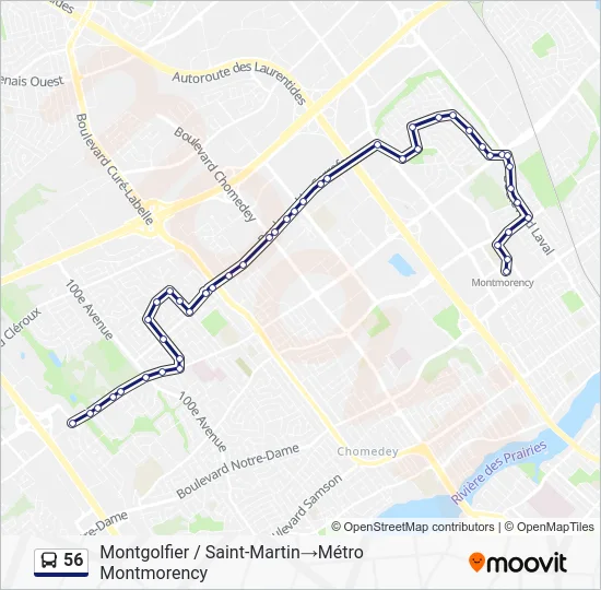 56 Bus Line Map