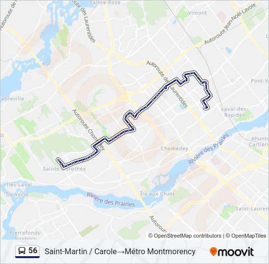 56 Bus Line Map