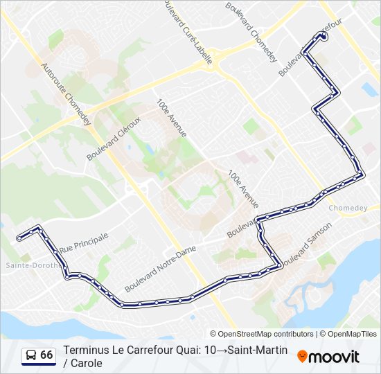 66 Bus Line Map