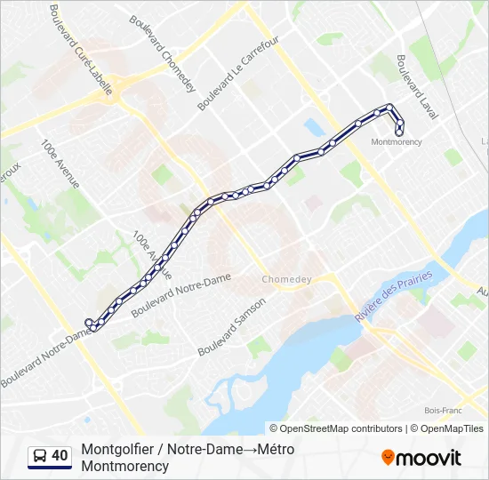 40 Bus Line Map