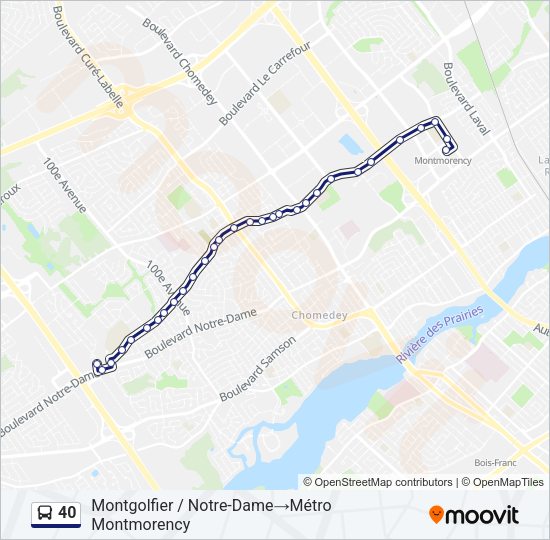 40 Bus Line Map