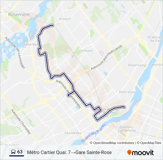 63 Bus Line Map