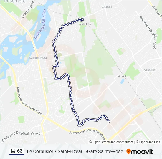 63 Bus Line Map