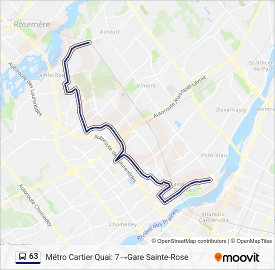 63 Bus Line Map