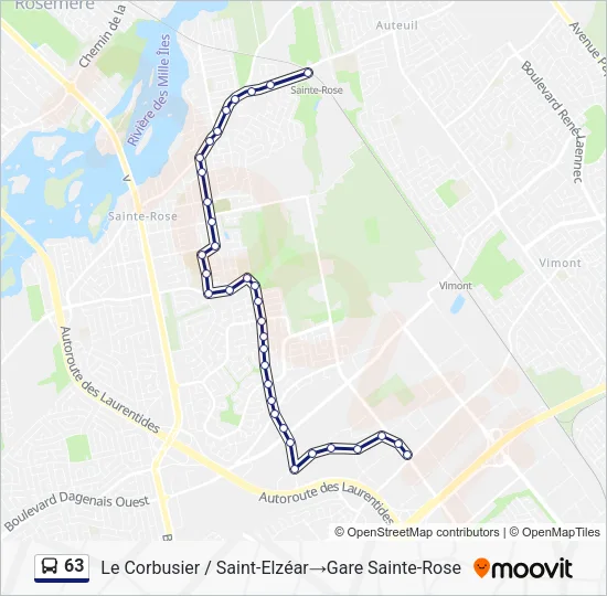 63 Bus Line Map