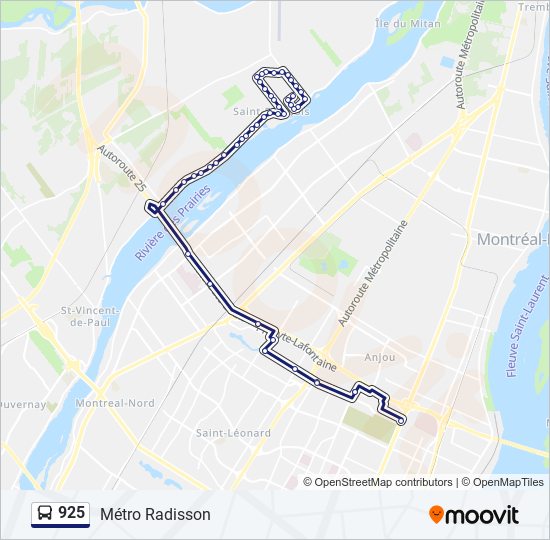 925 bus Line Map