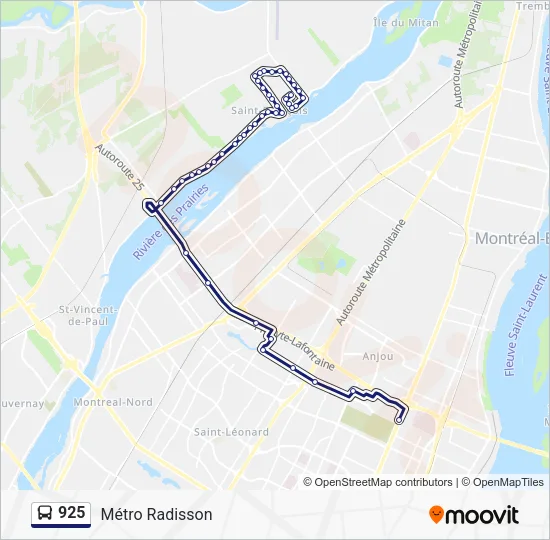 925 Bus Line Map