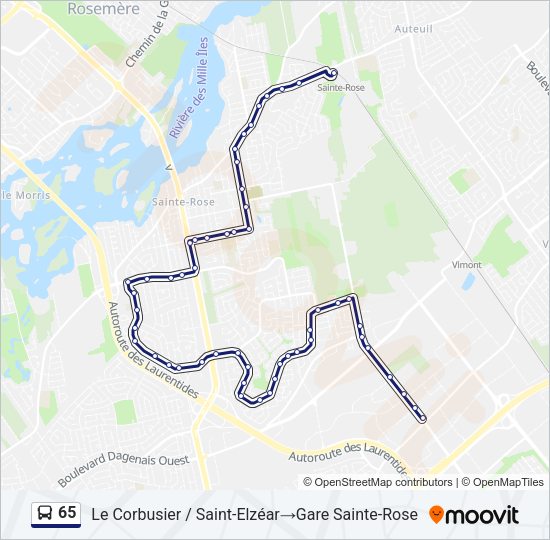 65 Bus Line Map
