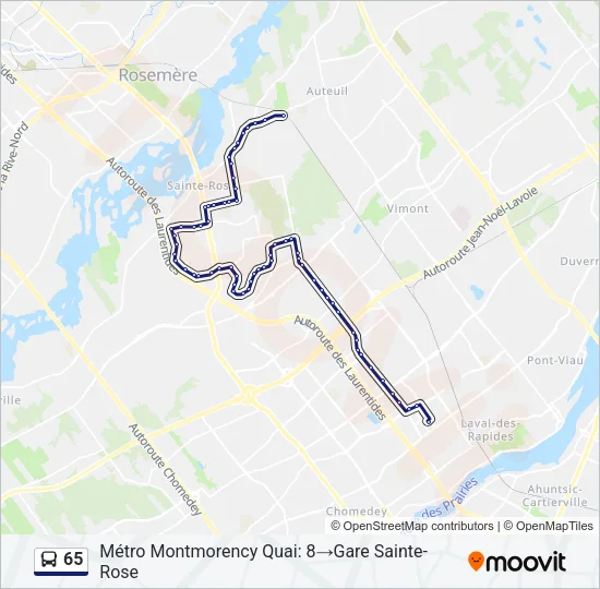 65 Bus Line Map