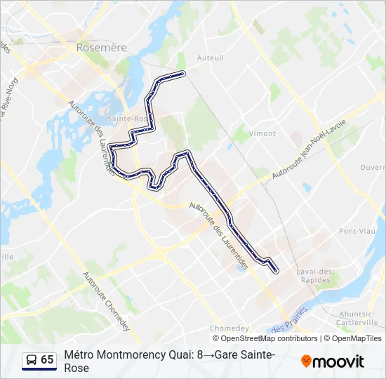 65 Bus Line Map